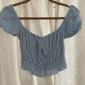 Baby blue crop top